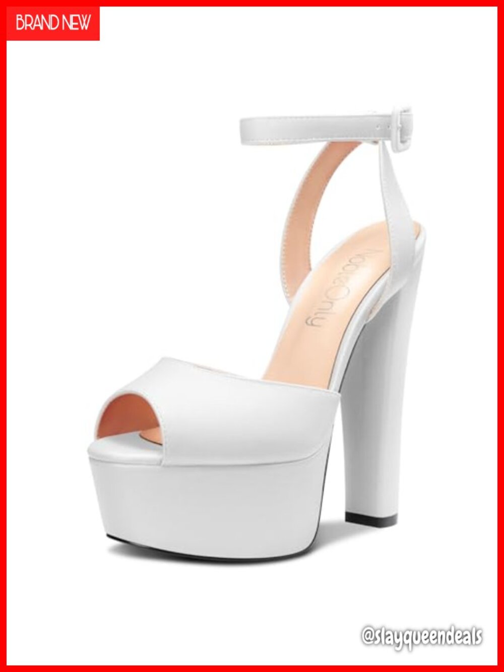 Women's Platform Block Heel Peep Toe Ankle Strap Sandals 5.9 Inch Dress Shoes